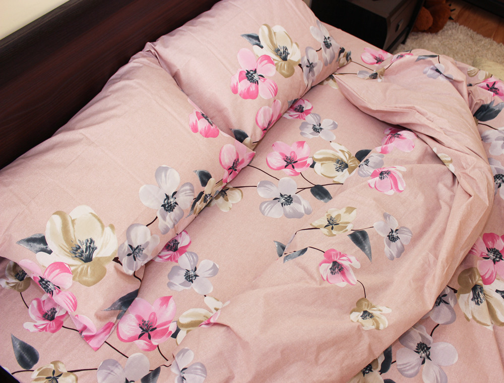 Полуторний набір постільної білизни 150*220 із Бязі "Gold" №15512 Черешенка™