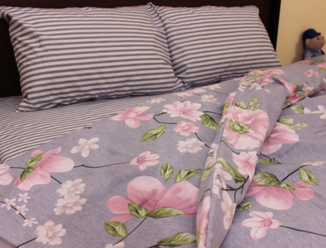 Полуторний набір постільної білизни 150*220 із Бязі "Gold" №157537AB Черешенка™