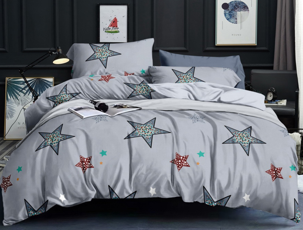 Евро макси набор постельного белья 200*220 из Сатина №808 Черешенка™