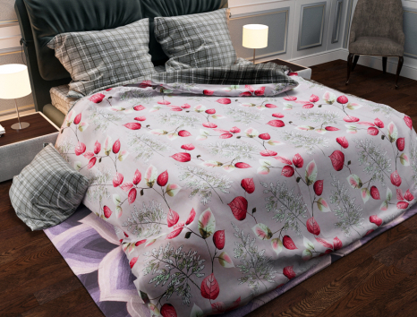 Полуторный набор постельного белья 150*220 из Бязи "Gold" №158040AB Черешенка™