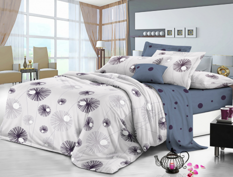 Євро-максі набір постільної білизни 200*220 із Сатину №602AB Черешенка™