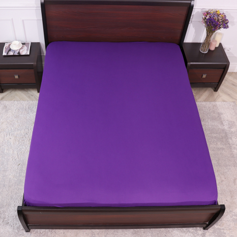 Простынь на резинке (140*200*25) однотонная фиолетовая №3483
