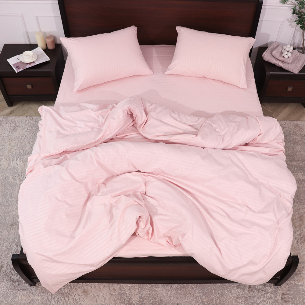 Двоспальний набір постільної білизни 180*220 із мікрофібри в смужку №206002 Черешенка™