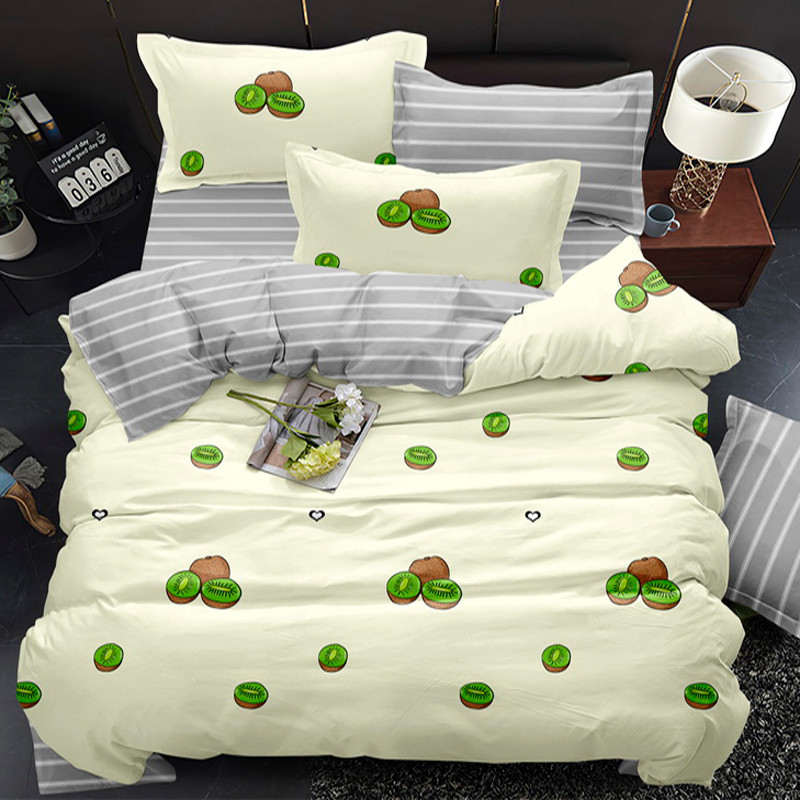 Двуспальный набор постельного белья 180*220 из Сатина №019AB Черешенка™