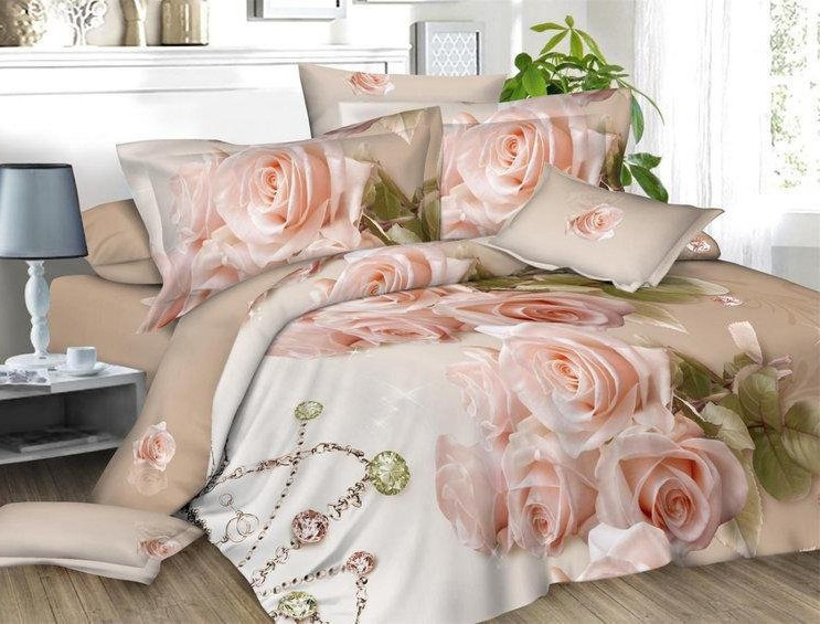 Євро набір постільної білизни 200*220 із полікотону №201354 Черешенька™
