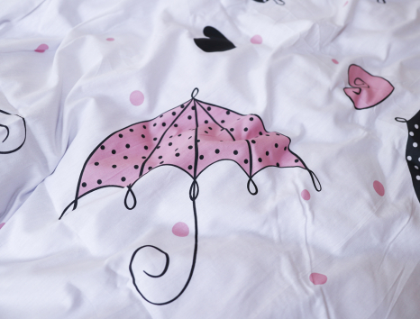 Евро макси набор постельного белья 200*220 из Сатина №1027AB Черешенка™