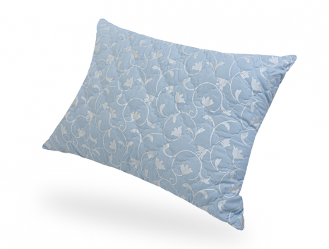 Подушка стьобана 50*70 мікрофібра/холлофайбер (блакитна) без блискавки