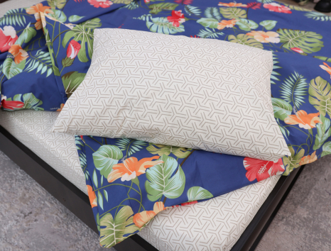 Двоспальний набір постільної білизни 180*220 із Бязі "Gold" з простирадлом на резинці №144962AB Черешенка™