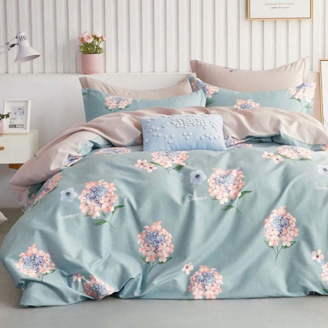 Ткань для постельного белья Бязь "Gold" Lux "Вишня в цвету GL1475 (A+B) - (50м+50м)