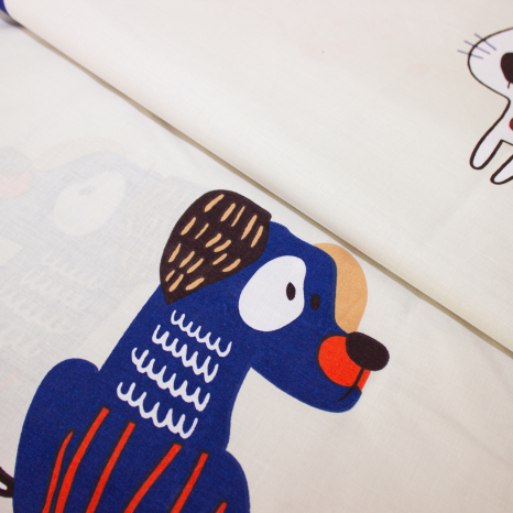 Ткань для постельного белья Бязь "Gold" Lux детская "Добродушные песики" GLB4201A