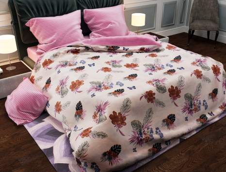 Двуспальный набор постельного белья 180*220 из Бязи "Gold" №156183AB Черешенка™