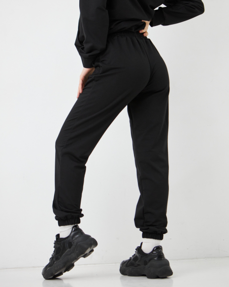 Женский спортивный костюм с капюшоном (Размер S) чёрный №20222138