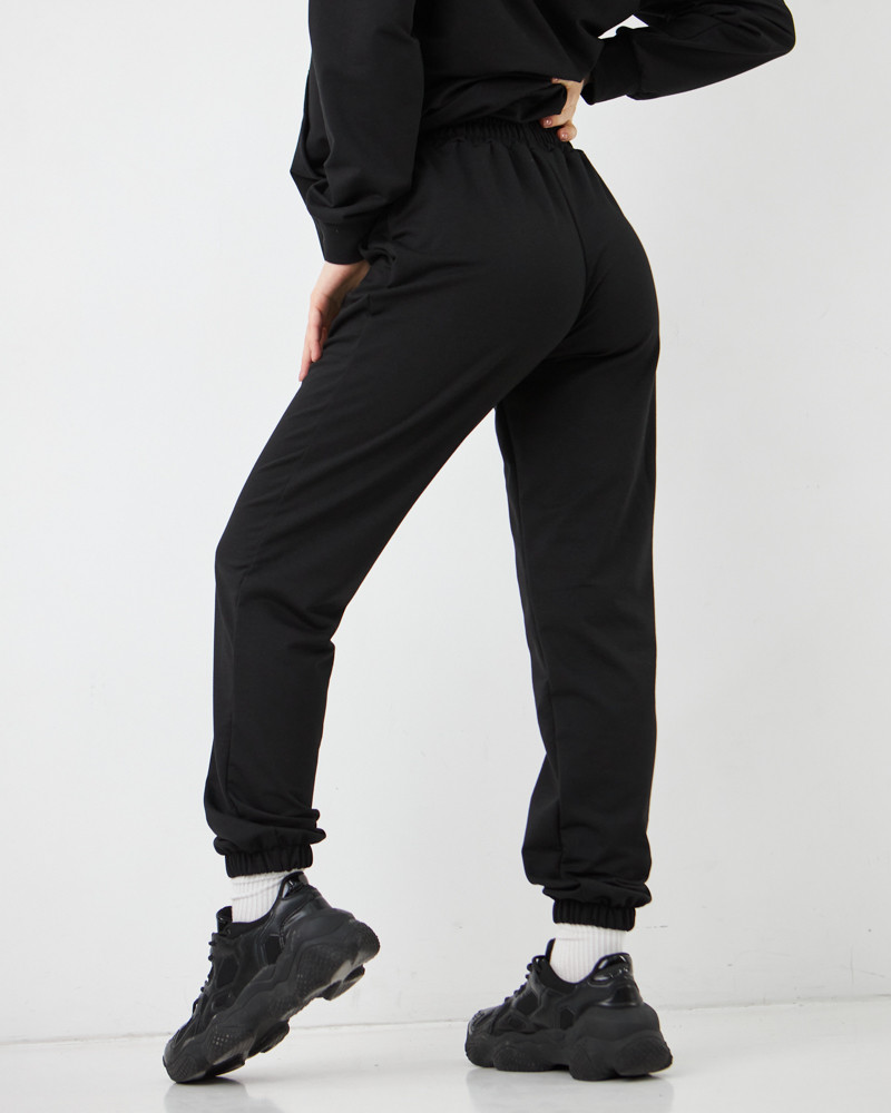 Женский спортивный костюм с капюшоном (Размер S) чёрный №20222138