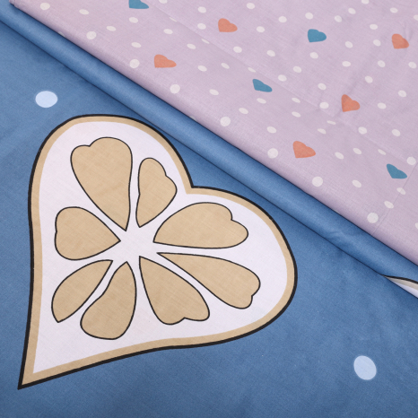 Тканина для постільної білизни Бязь "Gold" Lux "Любовна історія" GL1646 (A+B) - (50м+50м)