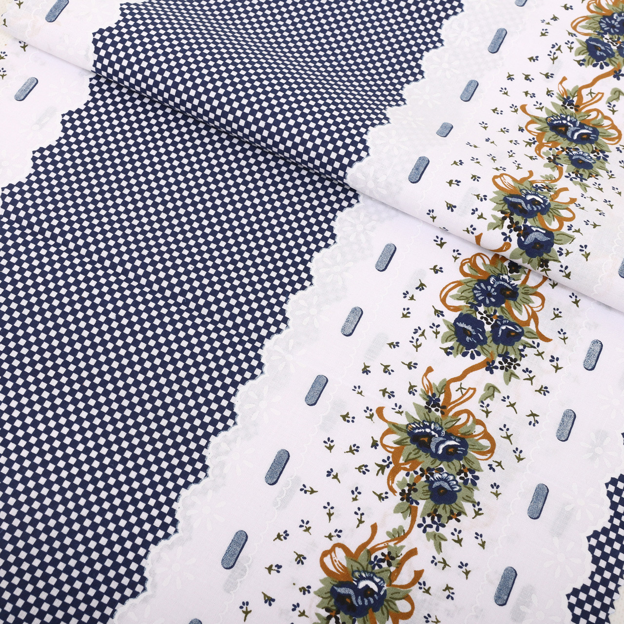 Ткань для постельного белья Бязь "Gold" Lux "Полоска (горизонтальная, синяя)" GL1191