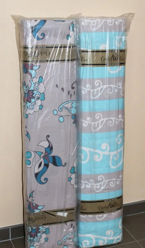 Тканина для постільної білизни Бязь "Gold" Lux "Квітковий орнамент (блакитний)" GL854 (A+B) - (50м+50м)