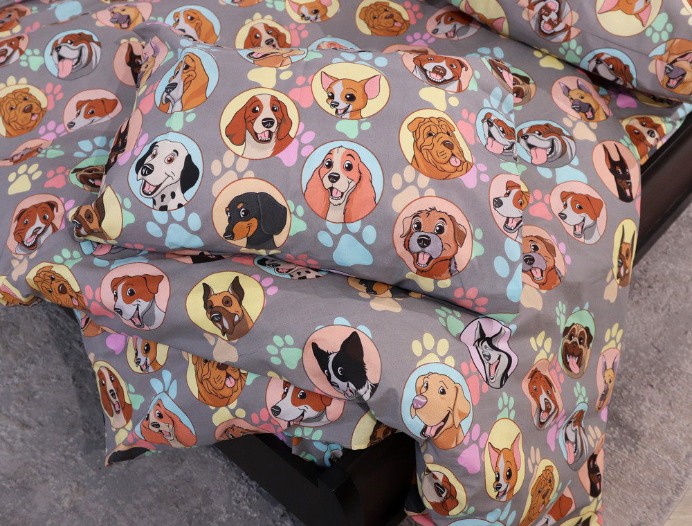 Полуторний набір постільної білизни 150*220 із Бязі "Gold" №161497 Черешенка™