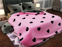 Тканина для постільної білизни Бязь "Gold" Lux "Серця" GL1202 (A+B) - (50м+50м)