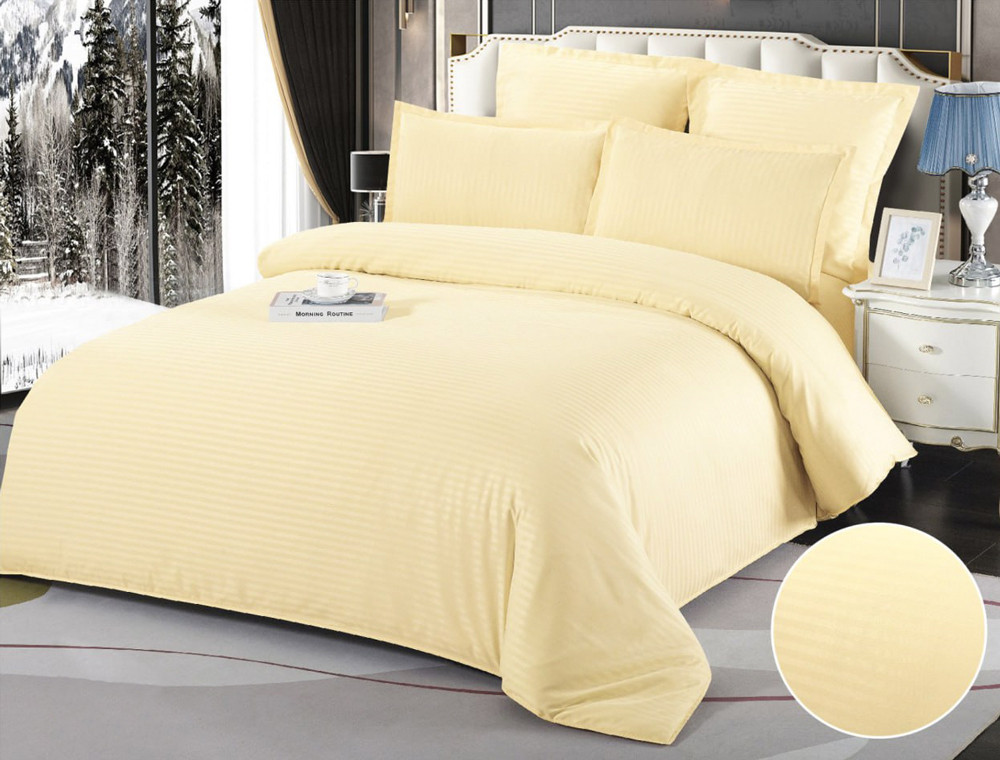 Євро-максі набір постільної білизни 200*230 зі Страйп Сатину D-015