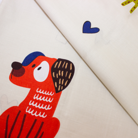 Ткань для постельного белья Бязь "Gold" Lux детская "Добродушные песики" GLB4201A