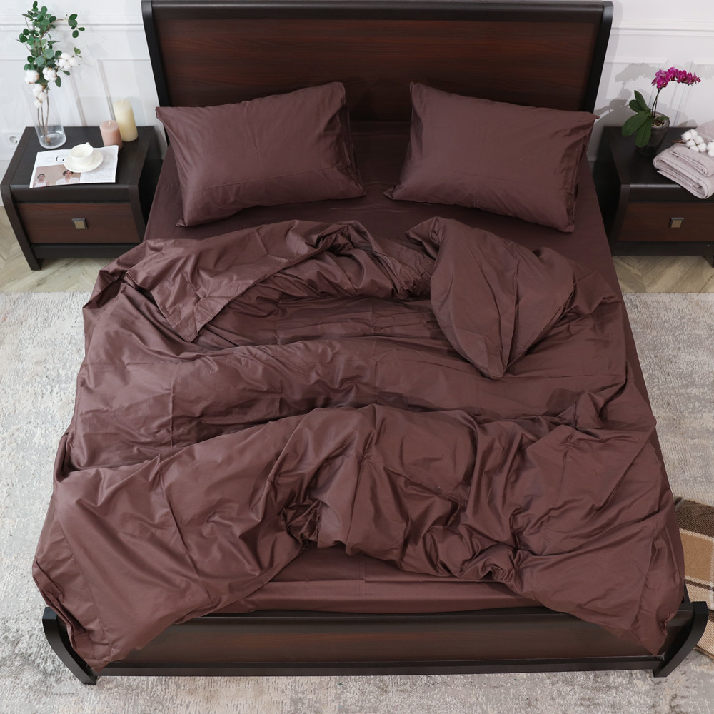 Полуторний набір постільної білизни 150*220 із Сатину №18-1312-T Черешенка™