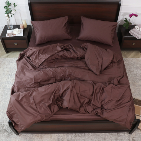 Полуторний набір постільної білизни 150*220 із Сатину №18-1312-T Черешенка™