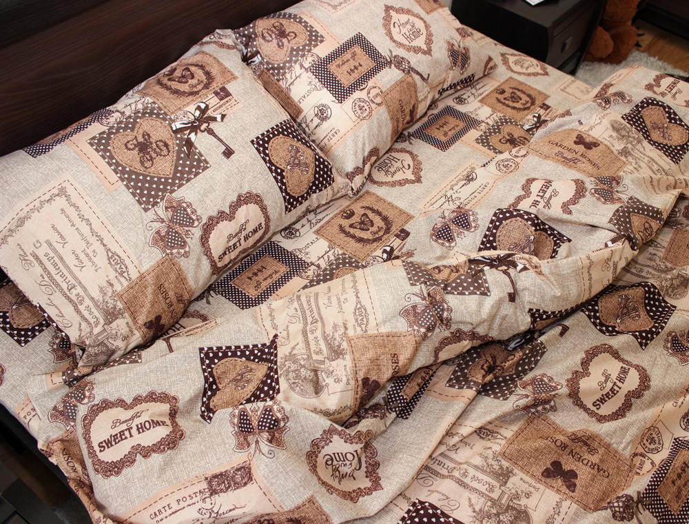 Полуторний набір постільної білизни 150*220 із Бязі "Gold" №15205 Черешенка™