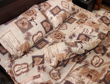 Полуторний набір постільної білизни 150*220 із Бязі "Gold" №15205 Черешенка™