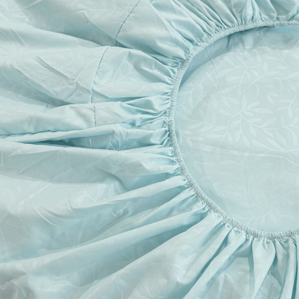 Простирадло на резинці (160*200*25) з гілочками на блакитному №9940