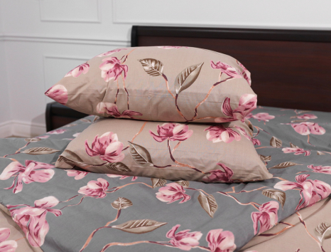 Полуторний набір постільної білизни 150*220 із Бязі "Gold" №151232AB Черешенька™