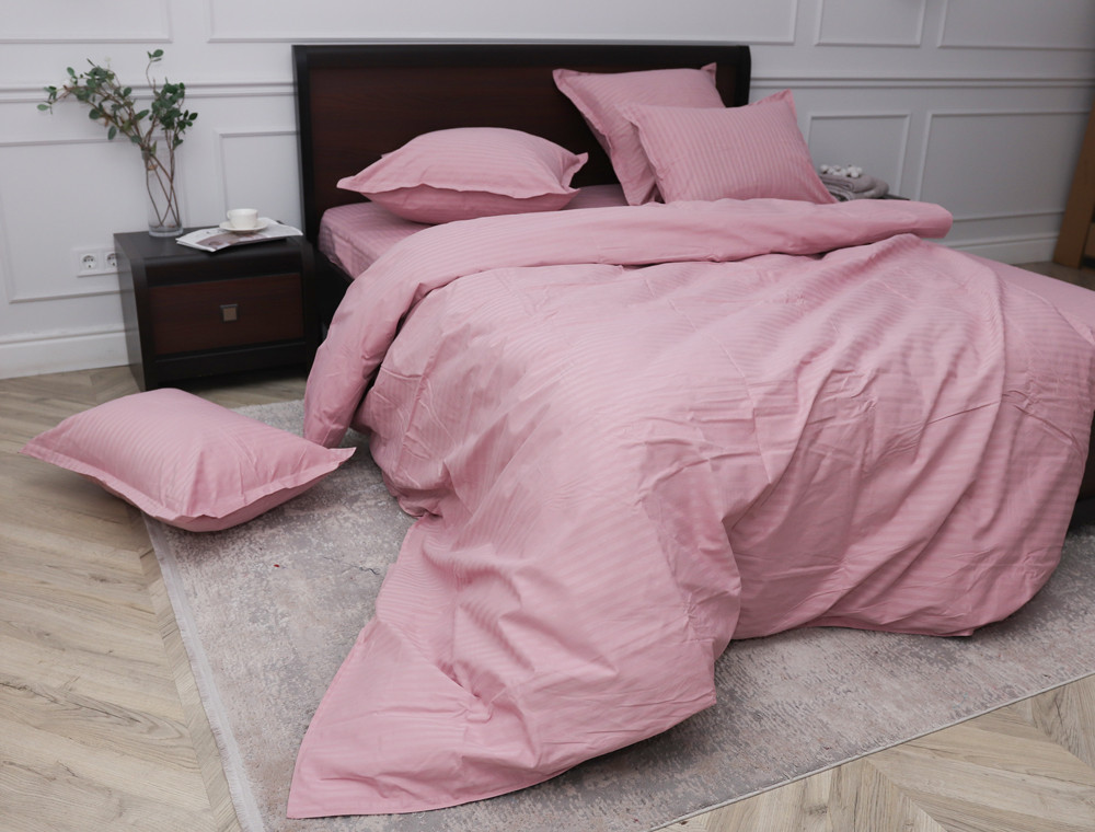 Евро макси набор постельного белья 200*230 из Страйп Сатина D-04