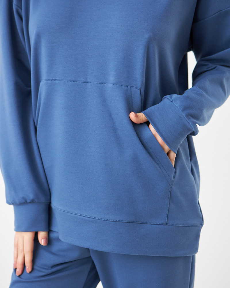 Жіночий спортивний костюм з капюшоном (Розмір M) синій №20222140