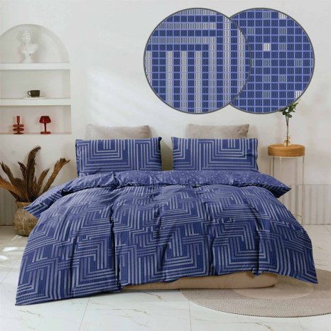 Ткань для постельного белья Бязь "Gold" Lux GL1882blue (A+B) - (50м+50м)