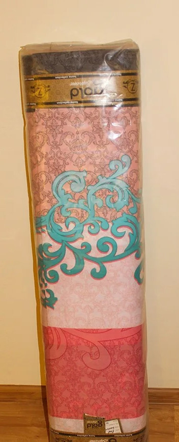 Ткань для постельного белья Бязь "Gold" Lux "Абстрактный принт (розовый, полоска)" GL1200