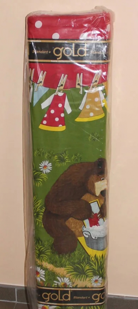 Ткань для постельного белья Бязь "Gold" Lux детская "Маша и медведь" GLB007