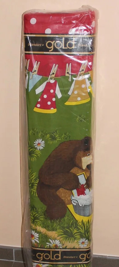 Тканина для постільної білизни Бязь "Gold" Lux дитяча "Маша і ведмідь" GLB007