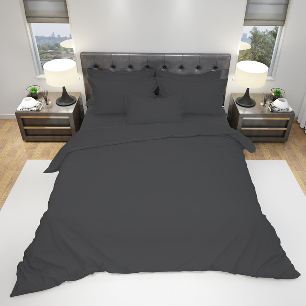 Тканина для постільної білизни Бязь "Gold" Lux однотонна GLdarkgrayG (50м)