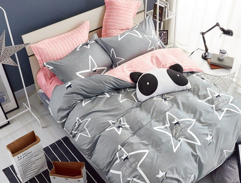 Ткань для постельного белья Бязь "Gold" Lux "Мечтайте о большом маленьком ..." GL1406 (A+B) - (50м+50м)