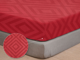 Простирадло на резинці (180*200*25) ромб червоний №114