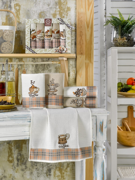 Набір кухонних рушників Nilteks Ekose Koffe 40*60 (5 шт)