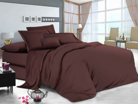 Ткань для постельного белья Бязь "Gold" Lux однотонная GL1028brown (50м)