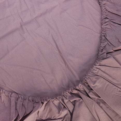 Простынь на резинке (90*200*25) фиолетово-серая №1038