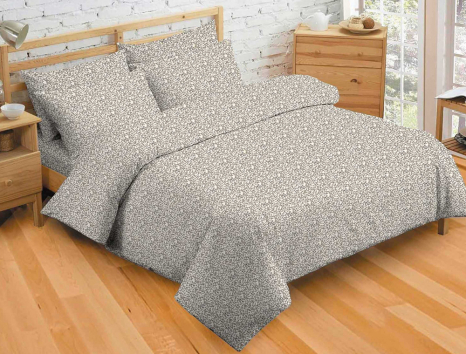 Тканина для постільної білизни Бязь "Gold" "Гілочки" GLL12981beige-brown