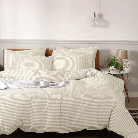 Двоспальний набір смугастої постільної білизни 180*220 із Бязі "Gold" №156612 Черешенка™