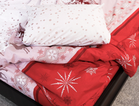 Полуторний набір постільної білизни 150*220 із Бязі "Gold" №157973red Черешенка™