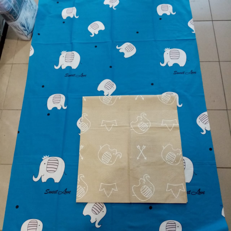 Тканина для постільної білизни Бязь "Gold" Lux "Солодкі любовні слони" GL1557 (A+B) - (50м+50м)