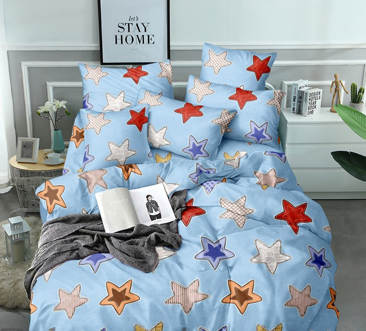 Ткань для постельного белья Бязь "Gold" Lux GL1003blue