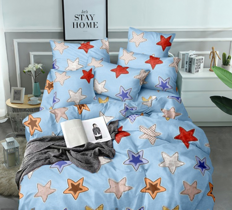 Ткань для постельного белья Бязь "Gold" Lux GL1003blue