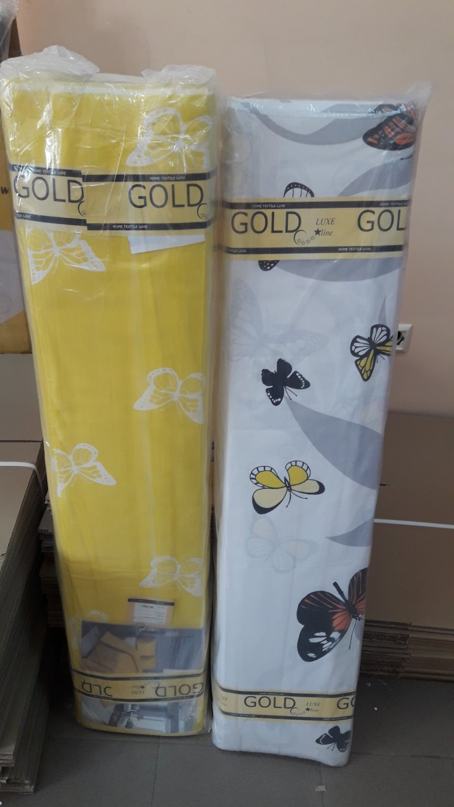 Тканина для постільної білизни Бязь "Gold" Lux "Кольорові метелики" GL1555 (A+B) - (50м+50м)