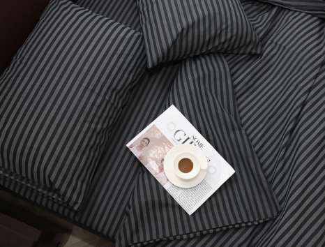 Двуспальный набор постельного белья в полоску 180*220 из Бязи "Gold" №156611 Черешенка™